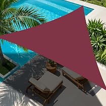 EIDEMED Sonnensegel Rechteckig 2x3,6m – Wasserdicht, UV-Schutz 98%, Inkl. Befestigungsseile, Weinrot