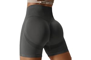 Zhiaek Short Sport Femme Push Up Short Legging Femme Taille Haute Pantalons Yoga ete pour Fitness Gym Tennis