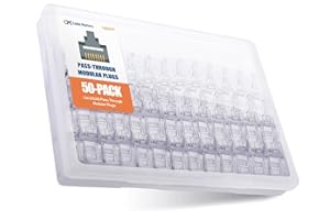 Cable Matters confezione da 50 connettori modulari passanti RJ45 Cat 6 per cavo UTP unifilare o intrecciato/Connettori passanti Cat6