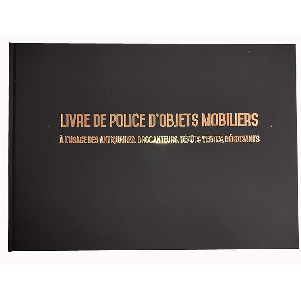 Registre Des Objets Mobiliers - Conforme Code Pénal | Livre De Police Pour Antiquaires & Brocanteurs | 103 Pages | Fond Vert Fleuri