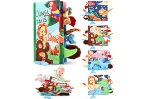 SinLaw Babybuch, Bilderbuch Fühlbuch Knisterbuch ab 0 3 6 Monate,Baby Spielzeug,Baby Erstausstattung Neugeborene (Forest)