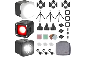 ‎SMALLRIG SMALLRIG RM01 Mini LED Video Light (3 sztuki), Wodoodporny PrzenośNy Zestaw OśWietlenia Aparatu Mini Cube Z 8 Kolorowymi Filtrami, śCiemnialne OśWietlenie Fotograficzne 5600K CRI95 Do Smartfona-3469