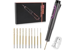 Comius Sharp Mini Trapano Elettrico, DIY Drill Pen Set con 10 Trapano Elicoidale (0.6-2.2 mm), USB Ricaricabile, Set di Punte per Resina, Plastica, Legno, Circuiti (Nero)