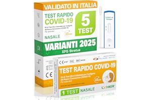 POLONORD ADESTE Adeste – 5 Tamponi COVID 19 rapido 2025 - Test Nasali Nuove Varianti 2025 - Sensibilità 100% a carica virale alta - Certificati per Uso Domestico - Risultato rapido