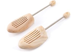Esvioniq Adjustable Wood Shoe Trees With Spring，Wooden Shoes Tree For Men & Women Shoe Shaped Shoe Lasts Wooden Shoe Stretcher