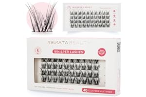 RB RENATA BEAUTY Renata Beauty Ciglia Whisper - Multipack da 40 pezzi, Lunghezze Varie (10mm, 12mm, 14mm), Ricciolo C Sottile, Look Naturale, Facili da Applicare, Perfette per Enhancements Oculari Quotidiani Sottili