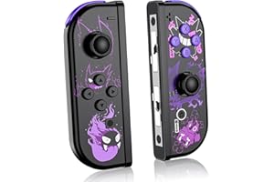kipylca Wireless Switch Controller, Ersatz Joycons Joypad 2er-L/R Controllers für Switch/OLED/Lite, mit Dual Motor Vibrations/Turbo/6-Achsen Gyrosensor/Aufwecken/Screenshot Funktion-Purple