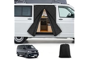 ZWPARTS Isolierung Seitentür Türabdeckung kompatibel mit VW T5 T6 T6.1 California, Magnetischer Van Isolierte Thermovorhang, 420D Oxford Gewebe Isolierdecke Camping Reise, Einfache Installation