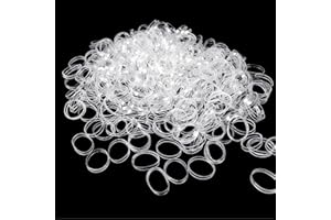 FUYIHGL 1000 Pcs Clear Small Hair Elastic Bands Soft, Clear Mini Elastic Hair Bands [2mm in Width and 20mm in Length], Tiny Rubber Bands for Hair Little Braid Bands for Girl Women Baby Toddler Braids Ponytail