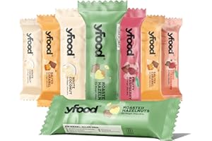 ‎YFOOD yfood Riegel, Leckerer Proteinriegel für unterwegs, THIS IS FOOD, 23g Protein, 25 Vitamine und Mineralstoffe (12 x 60g) (8 Stück (1er Pack), Probierpaket mixed)