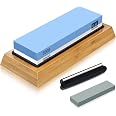 Support En Bambou Pour Pierre à Aiguiser – Base Antidérapante, Anneau Caoutchouc Inclus – Accessoire Cuisine Pratique Pour Affûtage Couteaux