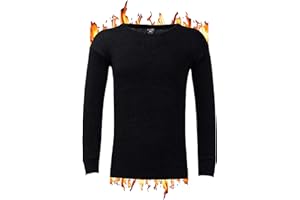 ZRWASKA® Mens Thermal Underwear Vests Long Sleeve Tops, Thermal T-Shirt Short Sleeve Warm Underlayer Winter Thermals Base Layer Clothing Men Vest Top Size S-XXL