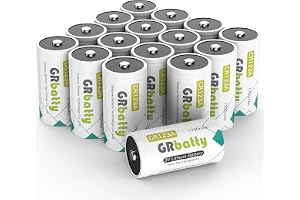 GRbatty 16 x CR123A batteri litium, 3 V 1 700 mAh, inte uppladdningsbart | Hög kapacitet, för ficklampor, säkerhetssensorer, rörelsedetektor, larmsystem, anordning för mörkerseende
