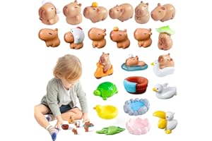 Suynauetev 23 Stück Miniatur Capybara Capybara Miniatur Wasserschwein Miniatur Deko Mini Capybara Capybara Figure Capybara Tiere Figuren Miniatur Zubehör Miniatur Garten Tortendekoration