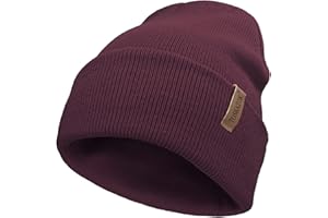 TOSKATOK Unisex Ladies Soft Feel Turn up or Slouch Knit Beanie Hat Warm Winter Woolly Hat