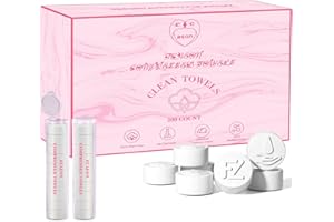 FCaeon Serviette Compressée Jetable pour le Visage Ultra Douces, Compressed Towel Épais, Lingettes en Coton pour le Démaquillage en Voyage,Peaux Sensibles,Soins,Salon de Beauté,Maison(200 Unité Rose)