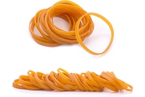 GUANGYUAN 100 anelli in gomma 5 mm elastico gomma larghi rotondi per ufficio casa scuola (giallo)