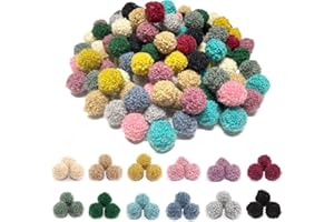 120 Stücke Pompons zum Basteln, BetterJonny 2cm Pompom Bälle Kleine Bommeln Bunte Bommeln Bälle Mini Pompons Flauschigen Plüsch Bälle Pom Pom Set für DIY Kreative Handwerk Herstellung, 12 Farben