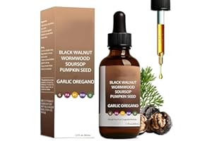 FRUITWEALTH Parasite Cleanse & Gut Cleanse Liquid Drops - Wormwood Black Walnut Parasite Detox Drop for Support Gut & Digestion Balance (60ml 1pc)