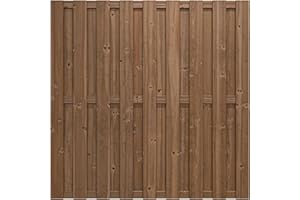 Woodtex Sichtschutzzaun Gartenzaun Gartentor Brettertzaun DIY Bausatz ohne Schrauben|kesseldruckimprägniert|wetterfest Nadelholz Kiefer 180x180x4,5cm Braun