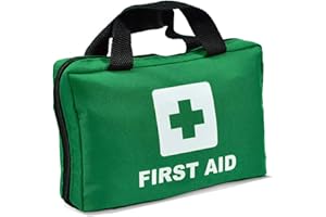 THE BLUE ELITE Full-Open First Aid Zippered Bag Empty Travel Rescue Pouch First Responder Storage Medicine Organizer for Emergency at Home, Office, Car, Outdoors, Boat, Camping, Hiking (Bag Only) (Green)