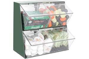 Bokelai Multipurpose Storage Organiser with Lid Coffee Pod Holder Storage Box for Tea Bags Capsules Creamer K Cup Suitable for various countertops Vintage Green