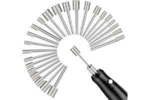 FUNTERY 24 Stück Diamant Fräser Set, Kompatibel mit Dremel Diamant Frässtifte Schleifstifte mit 3mm Schaft Passform für Stein Glas Keramik Schnitzen, Polieren, Schleifen, Gravieren