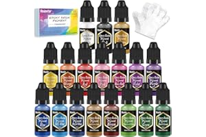 ROIZEFAR Resina epossidica – 18 colori pigmento di resina epossidica liquida – colorante resina epossidica concentrato per colorazione resina, fabbricazione gioielli, pittura, artigianato, hobby creativi(10