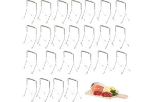 AMKWOOD 24x Rouladenklammern aus Edelstahl wiederverwendbar, Rouladen Klammern als perfekte Alternative zu Rouladennadeln oder Rouladenspieße [24 Stück]