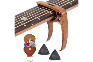 ATBUSS 1 klips do strojenia gitary, 2 matowe kostki, 1 torba do przechowywania kostki z 4 kostkami, metalowy klips do strojenia, wielofunkcyjny kapodaster, akcesoria do strojenia gitary, nadaje się do gitary