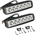 Willpower 2PCS LED Light Bar 6 Inch 18W Single Rows Spot Beam Slim Mini LED Pods Work Light Off Road Driving Fog Light for SUV ATV Truck Motorcycle Boat
