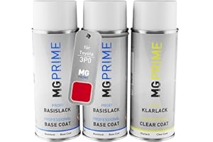 MG PRIME Peinture Voiture kit bombe aérosol pour Toyota 3P0 Super Red 5 / Rouge Chilien de fond de base de vernis bombe aérosol 400ml
