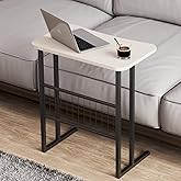 interGO Metal Ayaklı Laptop Sehpası Koltuk Sehpası Kahvaltı Masası &Ccedil;alışma Sehpası - Krem