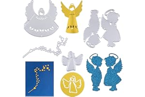 BHGT 4 Set Fustelle Angelo Cutting Dies Angioletto Fata Battesimo Fustelle Stelle Comunione Decorazioni per Scrapbooking Album Diario Cartolina d’auguri Biglietto Mestiere Goffratura Fai da Te