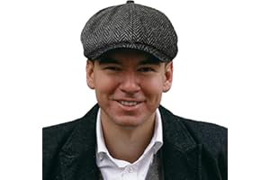 TOSKATOK® Unisex Mens, Ladies 8 Panel Herringbone Tweed Wool Blend Baker Boy Newsboy Flat Gatsby Hat Cap