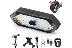FXINRUIA Indicatori di direzione per scooter elettrico, luce posteriore a LED per scooter, luce di segnalazione, ricarica USB con telecomando ricaricabile con Xiaomi M365/Pro/Pro2/1S/4/4pro scooter accessori