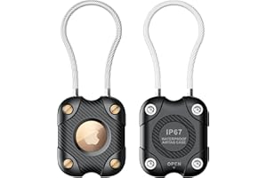 DEERLET Airtag-Halter mit Drahtkabel, AirTag-Schlüsselanhänger, IPX7 wasserdicht, 360° Harter Schutzluftmarke. Schlüsselanhänger für Apple Air-Tag für Schlüsselanhänger, Auto, Gepäck, 2 Stück