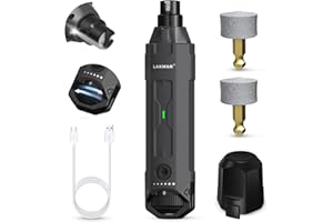 LAKWAR Ulepszony 6-biegowy młynek do paznokci dla psów z 2 diodami LED, cichy, bezbolesny, mocny trymer do pazurów zwierząt domowych, dla psów, elektryczny, pilnik do paznokci dla kotów i dużych