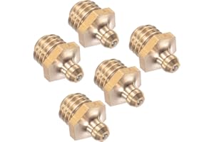 CoCud Gerader Schmiernippel aus Messing | M12x1.75mm Metrisch | Hydraulischer Schmiernippel - (Anwendungen: Zum Ersetzen fehlender oder gebrochener Ölnippel), 5 Stück