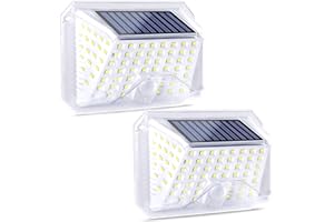 ‎HAOYAO HAOYAO 2 Stück Solarlampen für Außen mit Bewegungsmelder Außenwandleuchten 90 LED 120° Solarleuchten für Außen, 3 Optionale Modi, IP65 Wasserdichte Solar Wandleuchte für Gärten, Terrassen, Treppen