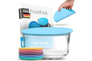 FRISCHFRESH - Couvercle | Couvercle fraîcheur pour casseroles, bols, poêles | ∅16 cm bleu | Imperméable à l'air et à la lumière [gain de place] longue conservation | protection alimentaire