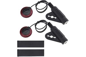 EMSEA Set di 2 trasduttori piezoelettrici per microfono a contatto con adesivo 1/4 femmina jack da 30,5 cm, cavo per chitarra, banjo, ukulele, violino, mandolino, violoncello, Kalimba arpe