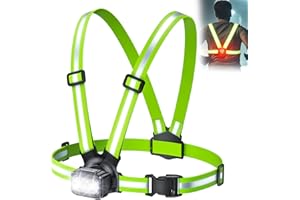 ‎ROLGNO Rolgno Lauflampe Joggen mit Rücklicht, 500 Lumen Wiederaufladbare Lauflicht, 7+2 Leuchtmodi, 45° Verstellbar, 360° Reflektoren, IPX4 Wasserdicht, Freihändige Running Light, Ersatz für Stirnlampe