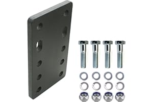 XIMPLIO Universelle Adapterplatte zur Höhenverstellung 5x90 der Anhängerkupplung für 2-Loch 90mm AHK-Bock Flanschkugeln. (5x45 mm mit 4xM16 Schraubenset, für 2 Loch 90mm AHK-Bock), Schwarz