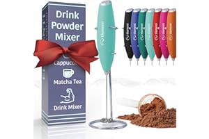 Elementi Espumador de leche eléctrico de mano, batidor Matcha, espumador de leche para Espumador de café Mezclador de bebidas de mano eléctrico, Mini batidor eléctrico Mezclador (verde menta)