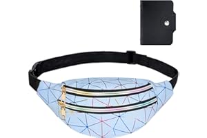 Flintronic Riñonera Mujer Moda Impermeable, Bolsa de Cinturón Moda Cuero de PU, Riñonera Deportiva Viaje Marcha Brillante,para Mujeres Hombres Turismo Deportivo (1*Bolsa de Tarjeta Gratis)