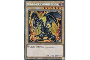 PIUESS TCG - Drago nero dagli occhi rossi - Secret Rare - Tedesco - 1a edizione - Set con Toploader Ultrapro - Yugioh