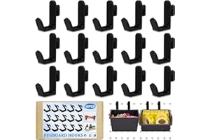 Jormftte 15 Pcs Pegboard Hooks, J Hook Style Hooks Plastic Peg, Black Pegboard Accessories, for Storing and Organizing Tool Accessories, Peg Board Tool Organizer (1.37 X 1.37inch)