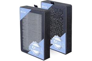 LEVOIT LV-H128-RF Genuine Air Purifier Replacement 3-in-1 Pre, HEPA, Activated Carbon, 3-Stage Filtration System, White, Suitable for LV-H128