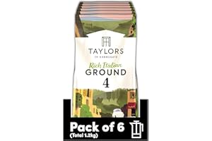 Taylors of Harrogate Rich Italian Ground Coffee, 200 g (Pack of 6 - Total 1.2kg)